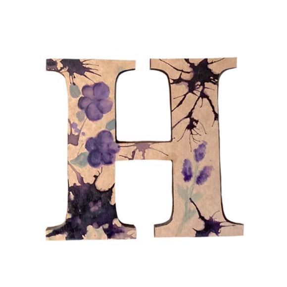 3/$10 Hand Painted Wooden Letter H Decoration - Picture 1 of 4